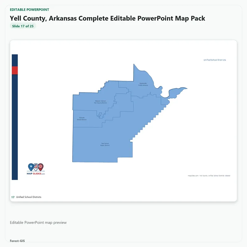 Yell County, Arkansas Editable Map Pack - Image 5