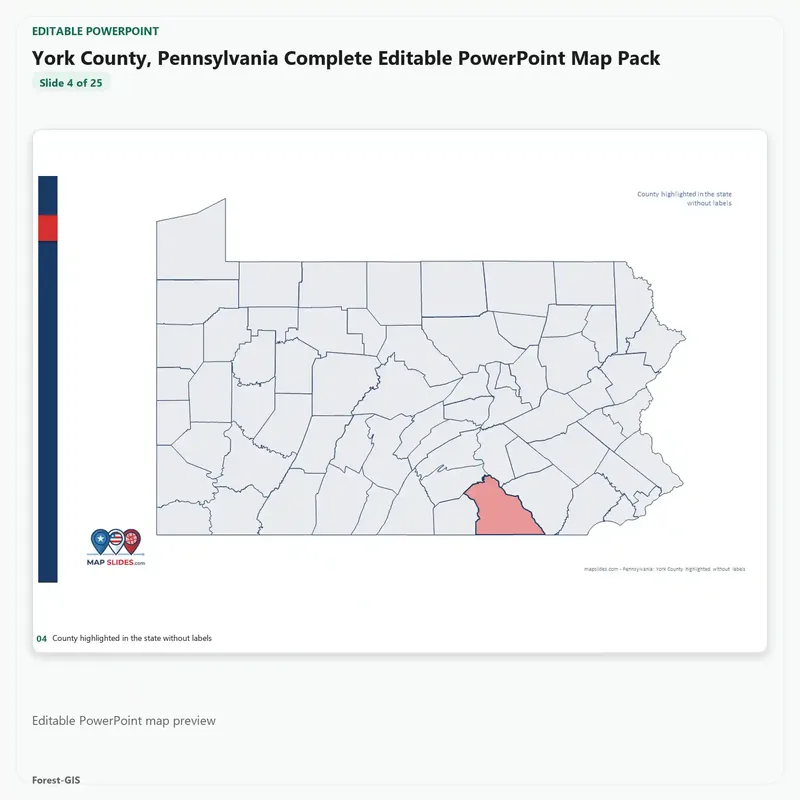 York County, Pennsylvania Editable Map Pack - Image 4