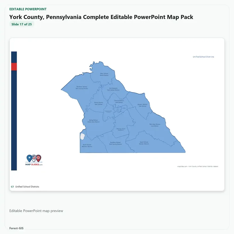 York County, Pennsylvania Editable Map Pack - Image 5