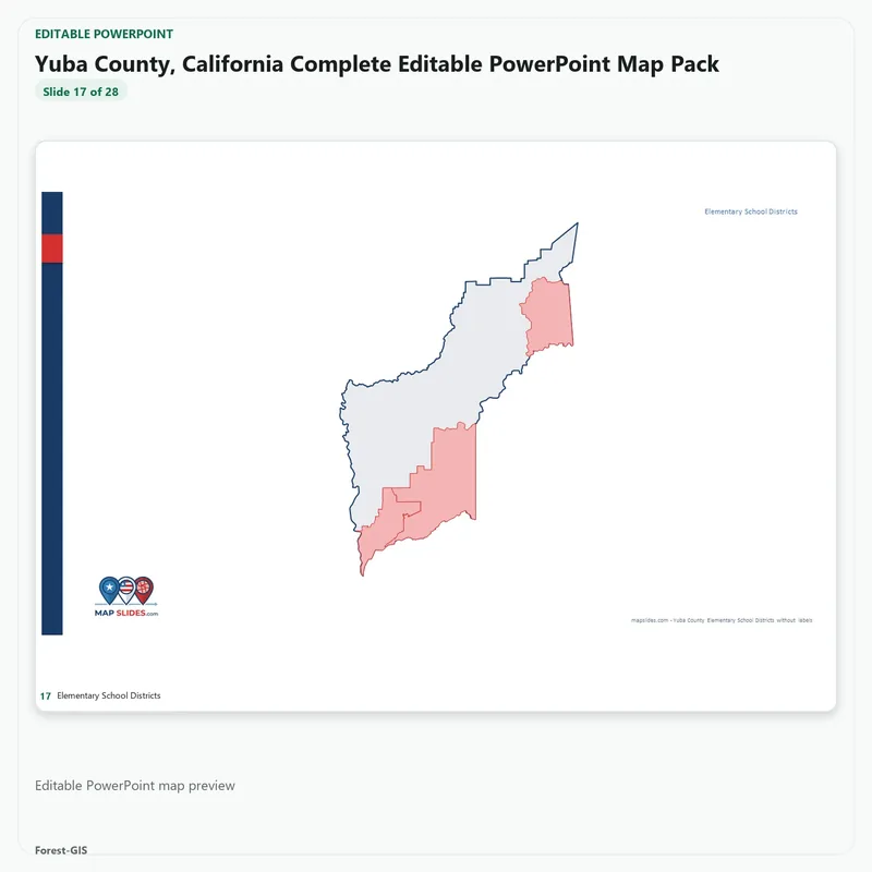Yuba County, California Editable Map Pack - Image 5