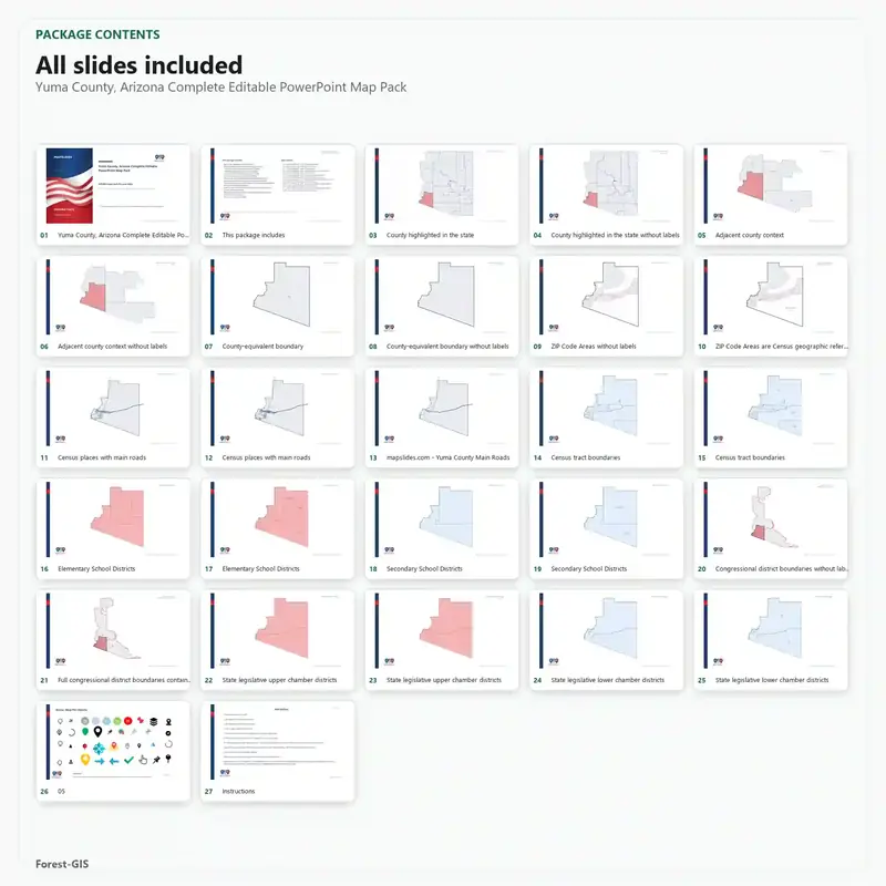 Yuma County, Arizona Editable Map Pack - Image 2