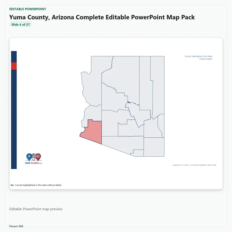 Yuma County, Arizona Editable Map Pack - Image 4