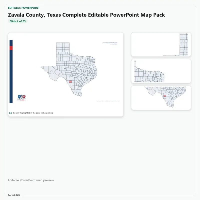 Zavala County, Texas Editable Map Pack - Image 4