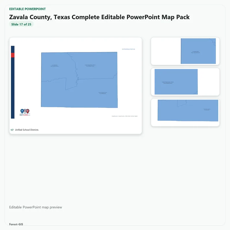 Zavala County, Texas Editable Map Pack - Image 5