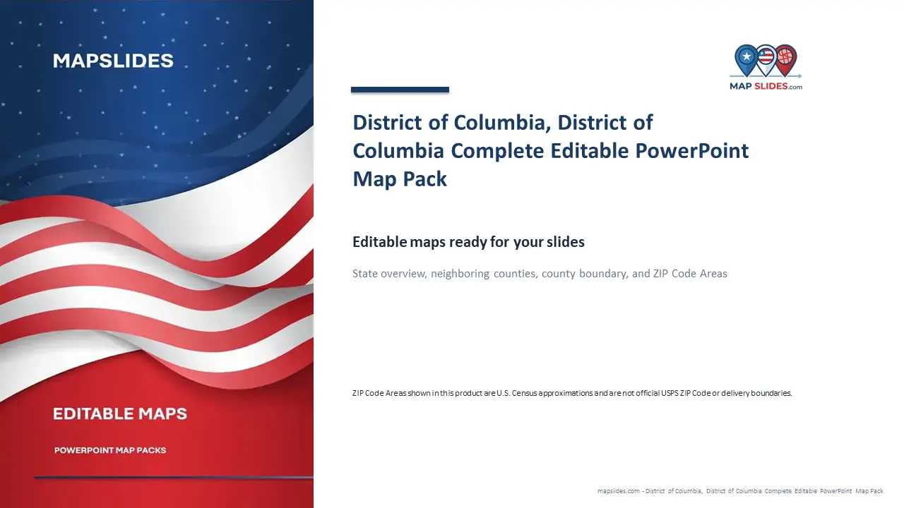District of Columbia, District of Columbia Editable Map Pack