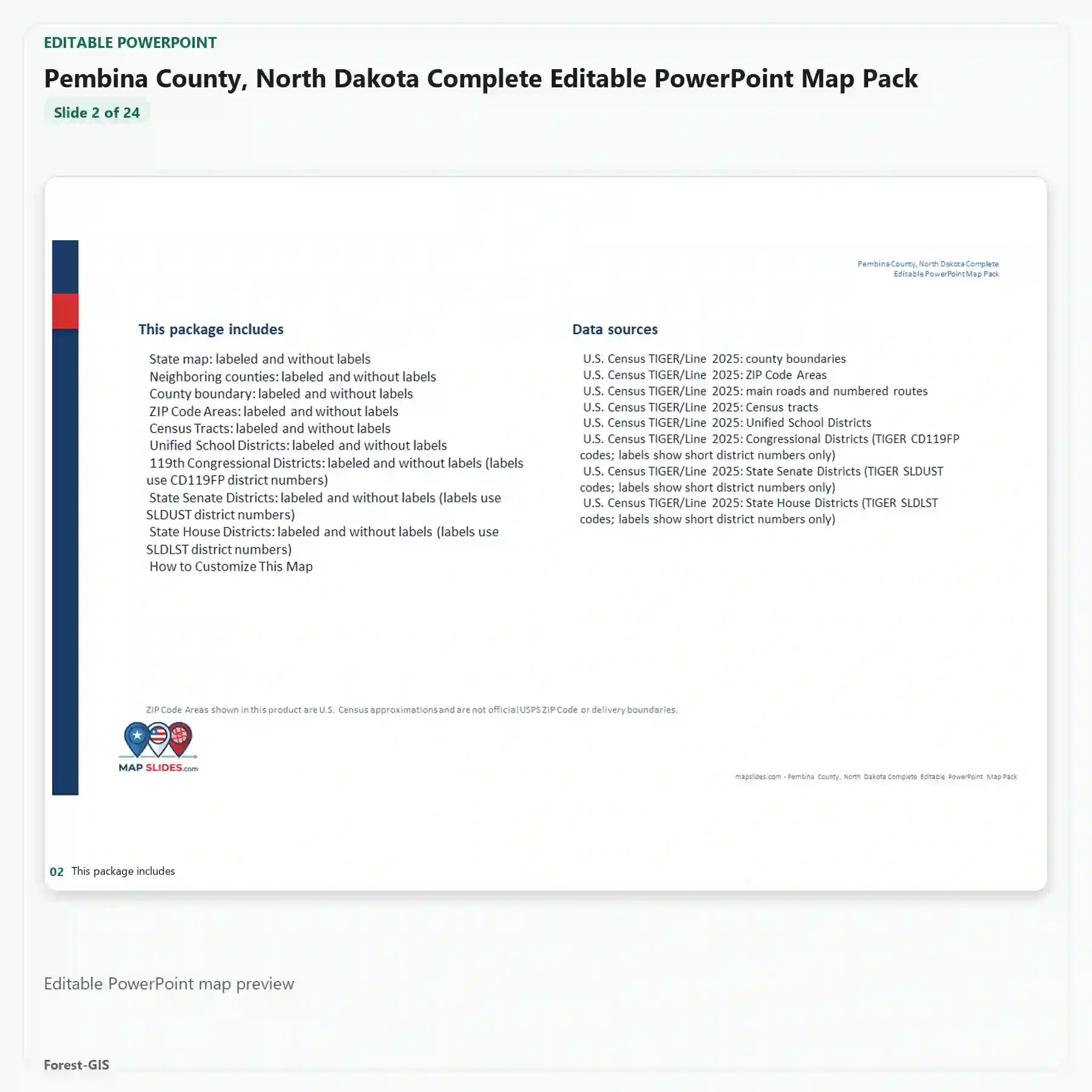 Pembina County, North Dakota Editable Map Pack - Image 3