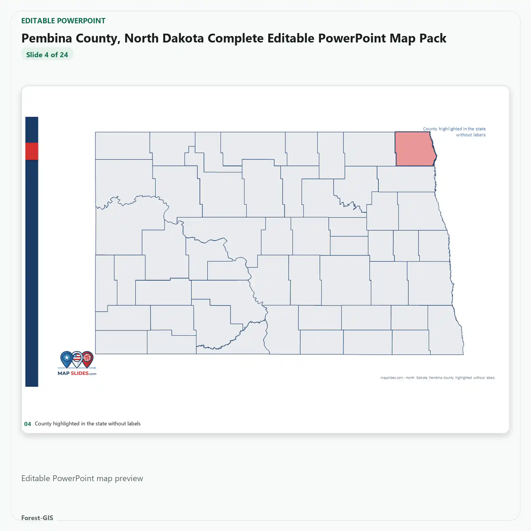 Pembina County, North Dakota Editable Map Pack - Image 4