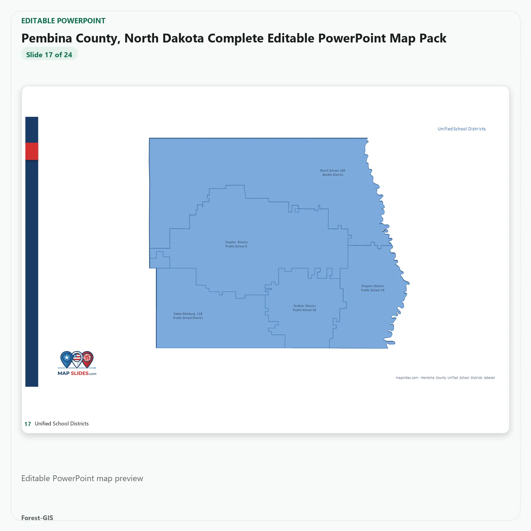 Pembina County, North Dakota Editable Map Pack - Image 5