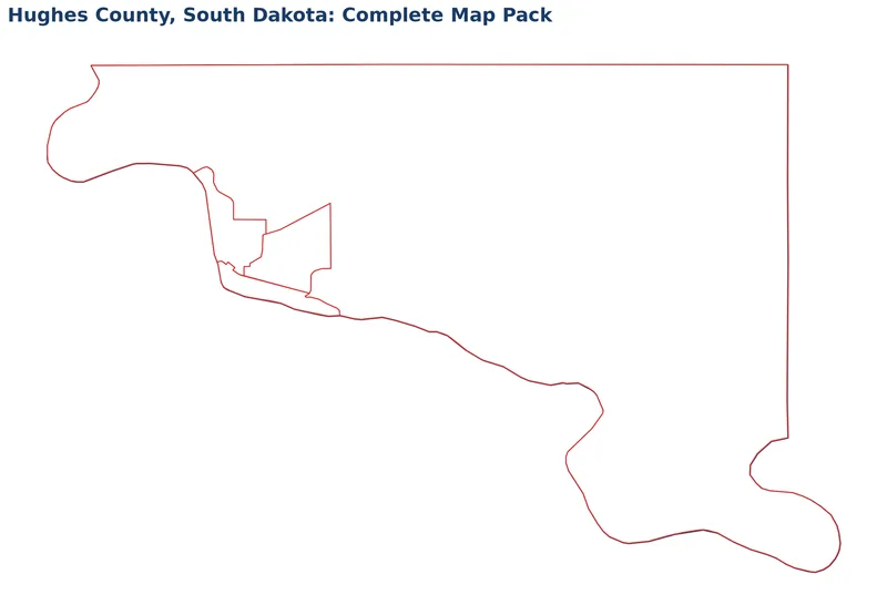 Hughes County, South Dakota Editable Map Pack